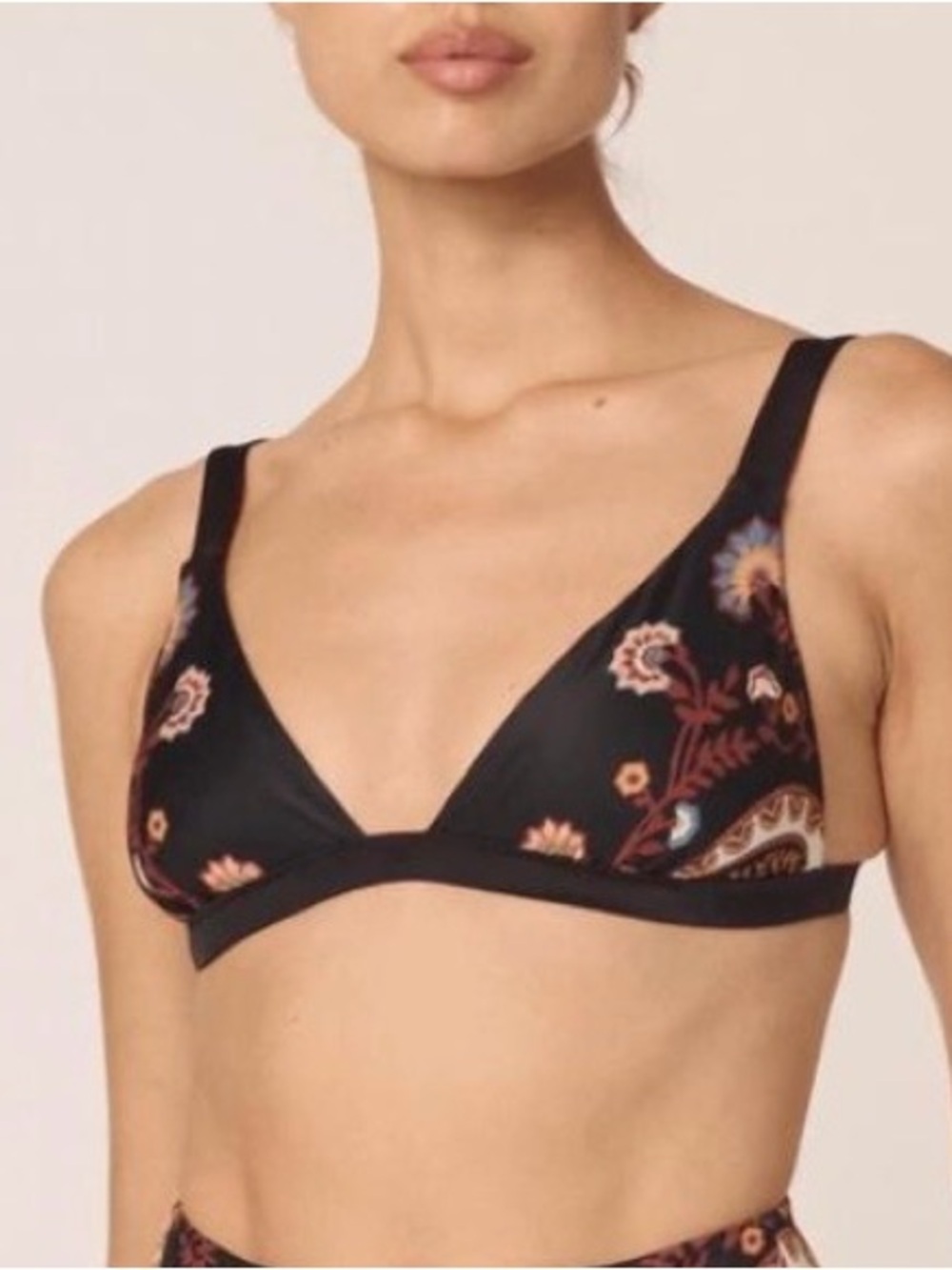 Cleobella NWT Katina Print Bikini Top Only X Small Black Print
